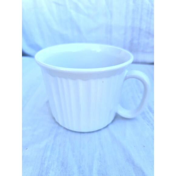 CorningWare NF Ribbed White Stoneware Mug 10 oz Microwave & Oven Safe - Picture 1 of 4